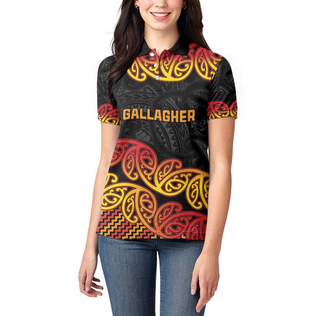 New Zealand Rugby Pacific Custom Women Polo Shirt Rangatira Maori Kowhaiwhai Pattern