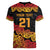 New Zealand Rugby Pacific Custom Women V-Neck T-Shirt Rangatira Maori Kowhaiwhai Pattern