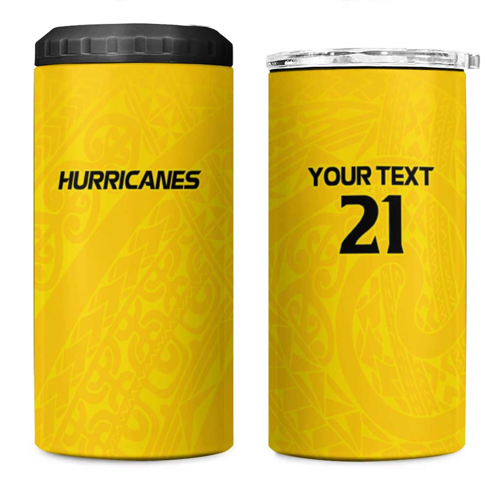 New Zealand Rugby Pacific Custom 4 in 1 Can Cooler Tumbler Hau Awhiowhio Maori Tribal Tattoo