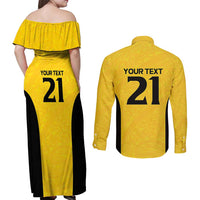 New Zealand Rugby Pacific Custom Couples Matching Off Shoulder Maxi Dress and Long Sleeve Button Shirt Hau Awhiowhio Maori Tribal Tattoo LT9 - Polynesian Pride