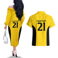New Zealand Rugby Pacific Custom Couples Matching Off The Shoulder Long Sleeve Dress and Hawaiian Shirt Hau Awhiowhio Maori Tribal Tattoo LT9 - Polynesian Pride