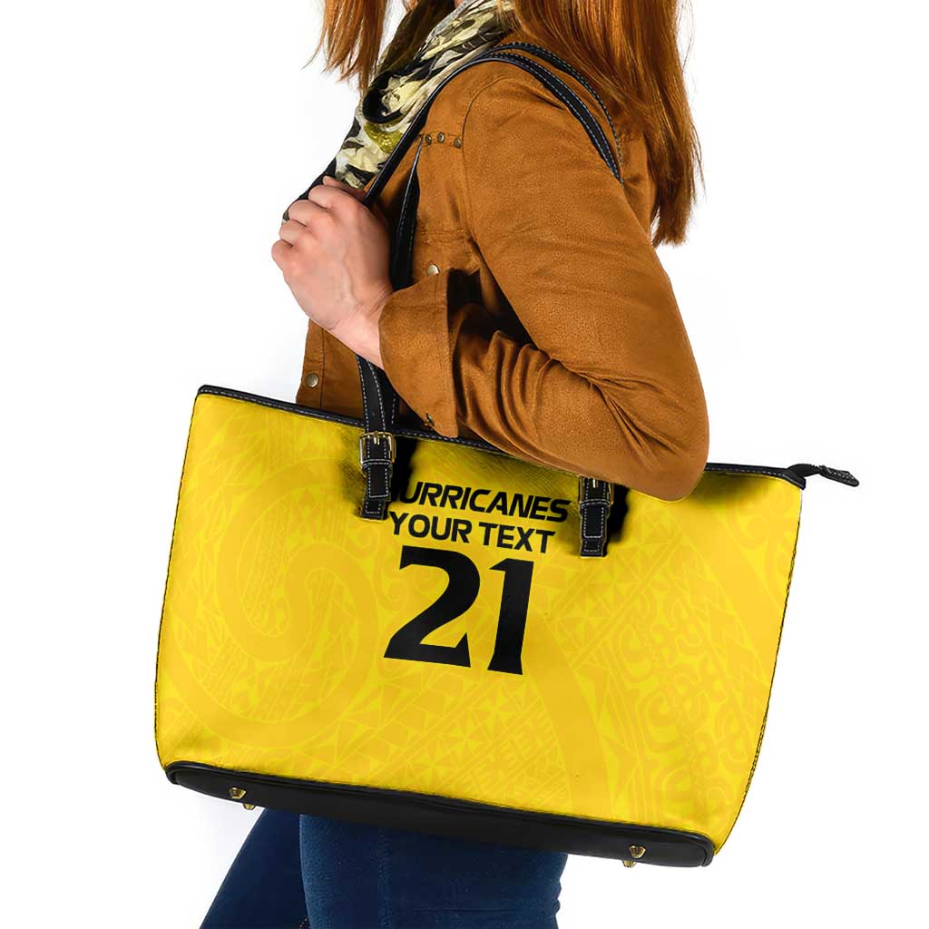 New Zealand Rugby Pacific Custom Leather Tote Bag Hau Awhiowhio Maori Tribal Tattoo
