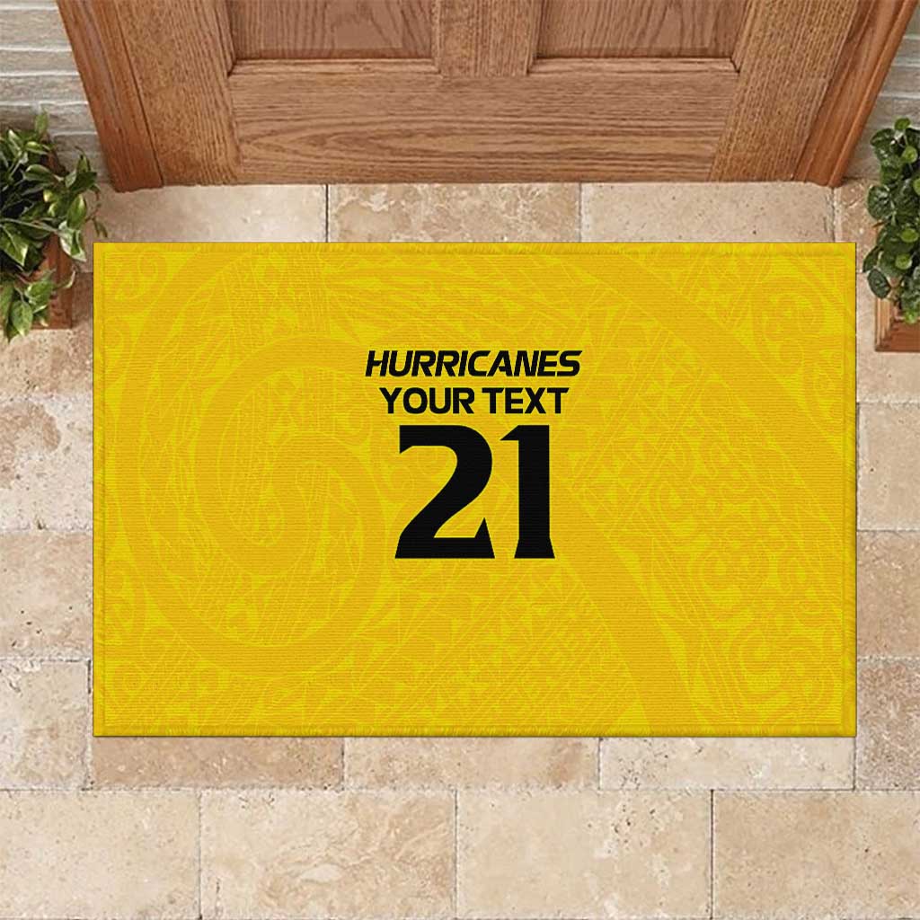 New Zealand Rugby Pacific Custom Rubber Doormat Hau Awhiowhio Maori Tribal Tattoo LT9 Gold - Polynesian Pride