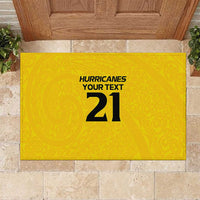 New Zealand Rugby Pacific Custom Rubber Doormat Hau Awhiowhio Maori Tribal Tattoo LT9 Gold - Polynesian Pride