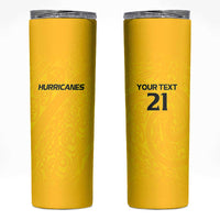 New Zealand Rugby Pacific Custom Skinny Tumbler Hau Awhiowhio Maori Tribal Tattoo LT9 Gold - Polynesian Pride