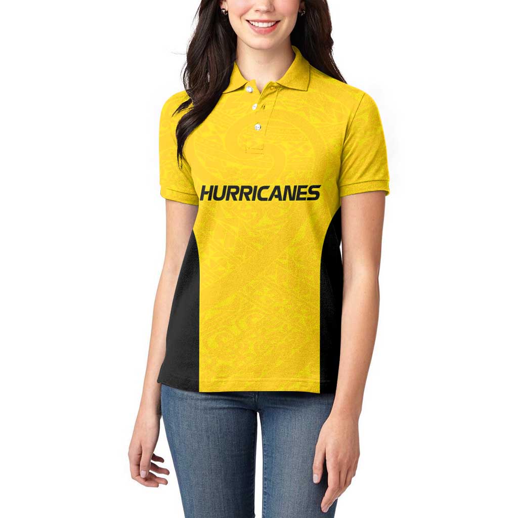 New Zealand Rugby Pacific Custom Women Polo Shirt Hau Awhiowhio Maori Tribal Tattoo