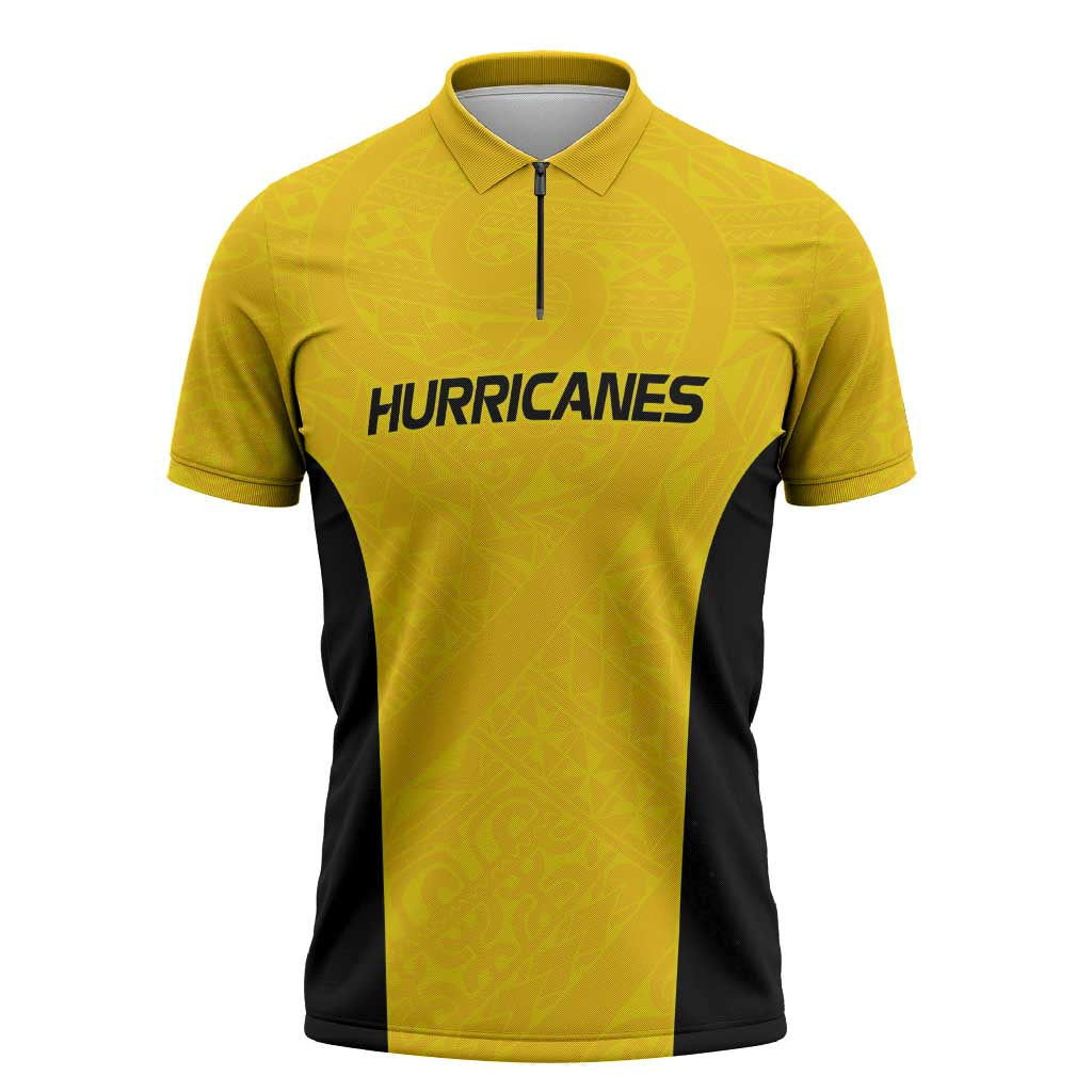 New Zealand Rugby Pacific Custom Zipper Polo Shirt Hau Awhiowhio Maori Tribal Tattoo - Polynesian Pride