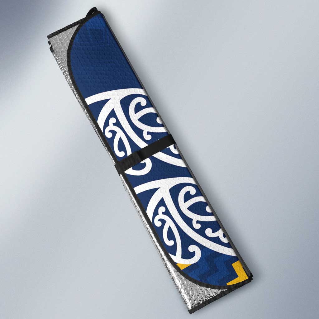 New Zealand Rugby Pacific Custom Auto Sun Shade Kahupeka Maori Kowhaiwhai Pattern - Polynesian Pride