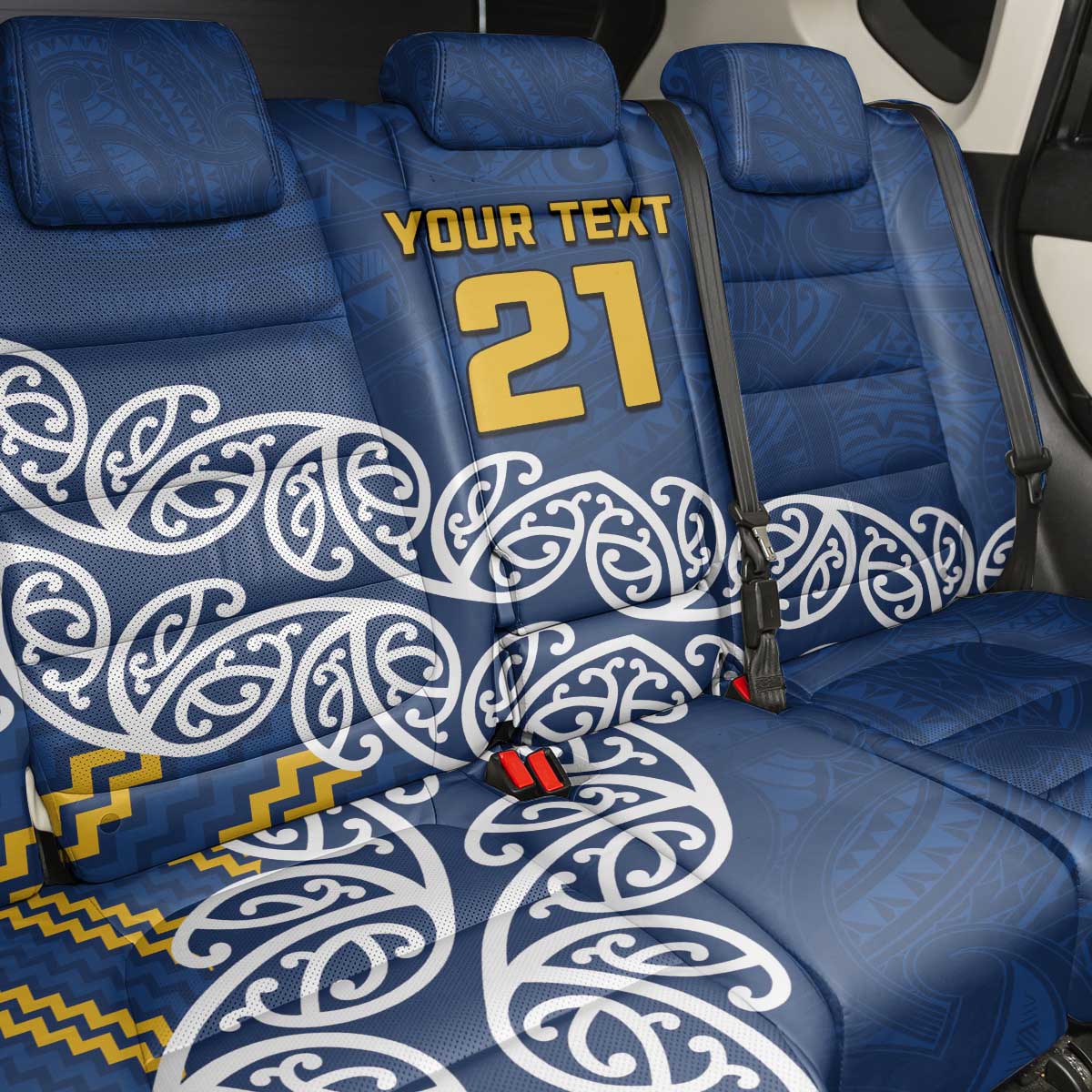 New Zealand Rugby Pacific Custom Back Car Seat Cover Kahupeka Maori Kowhaiwhai Pattern