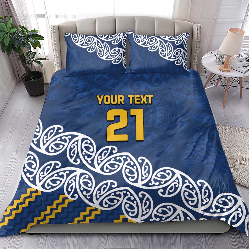 New Zealand Rugby Pacific Custom Bedding Set Kahupeka Maori Kowhaiwhai Pattern