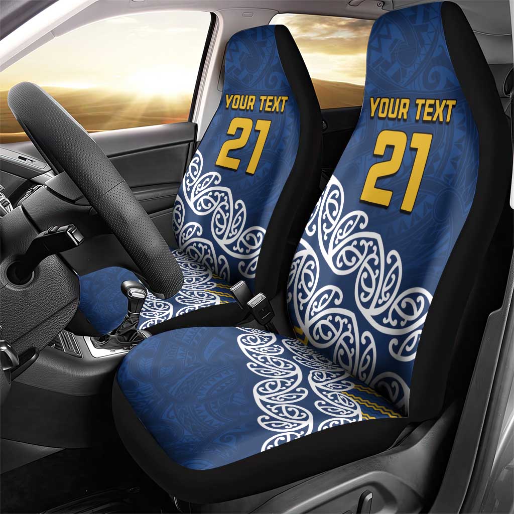 New Zealand Rugby Pacific Custom Car Seat Cover Kahupeka Maori Kowhaiwhai Pattern