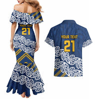 New Zealand Rugby Pacific Custom Couples Matching Mermaid Dress and Hawaiian Shirt Kahupeka Maori Kowhaiwhai Pattern LT9 - Polynesian Pride