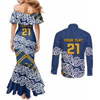 New Zealand Rugby Pacific Custom Couples Matching Mermaid Dress and Long Sleeve Button Shirt Kahupeka Maori Kowhaiwhai Pattern LT9 - Polynesian Pride
