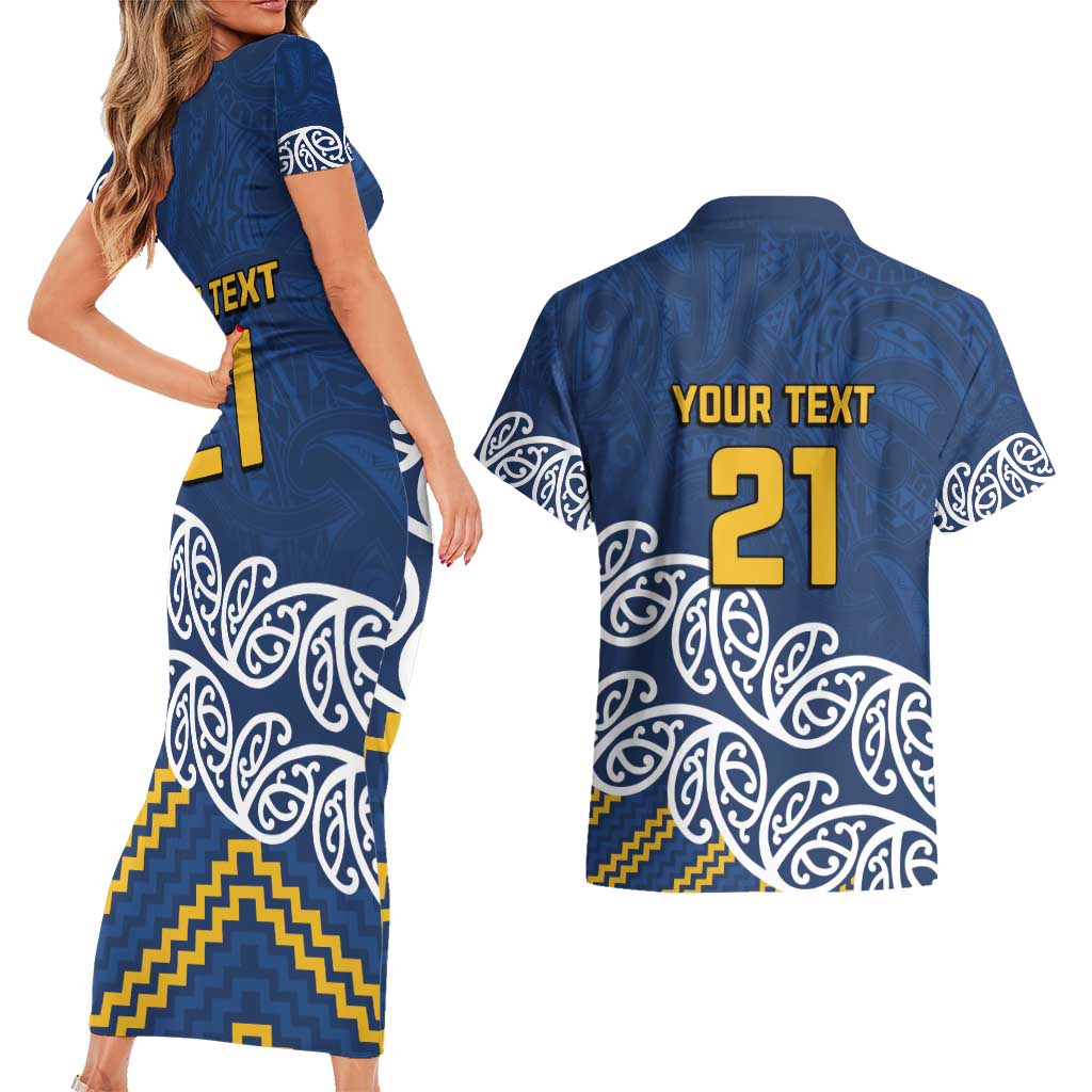 New Zealand Rugby Pacific Custom Couples Matching Short Sleeve Bodycon Dress and Hawaiian Shirt Kahupeka Maori Kowhaiwhai Pattern LT9 - Polynesian Pride
