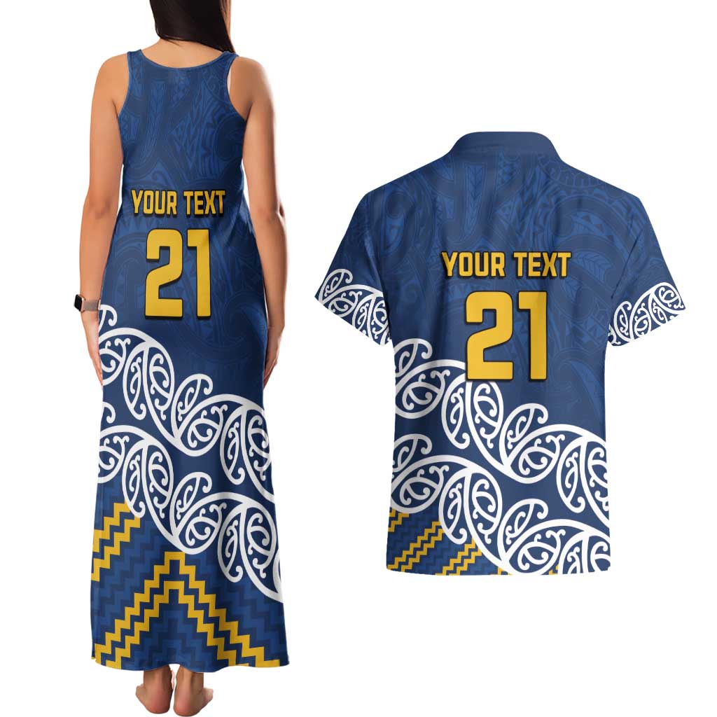 New Zealand Rugby Pacific Custom Couples Matching Tank Maxi Dress and Hawaiian Shirt Kahupeka Maori Kowhaiwhai Pattern LT9 - Polynesian Pride