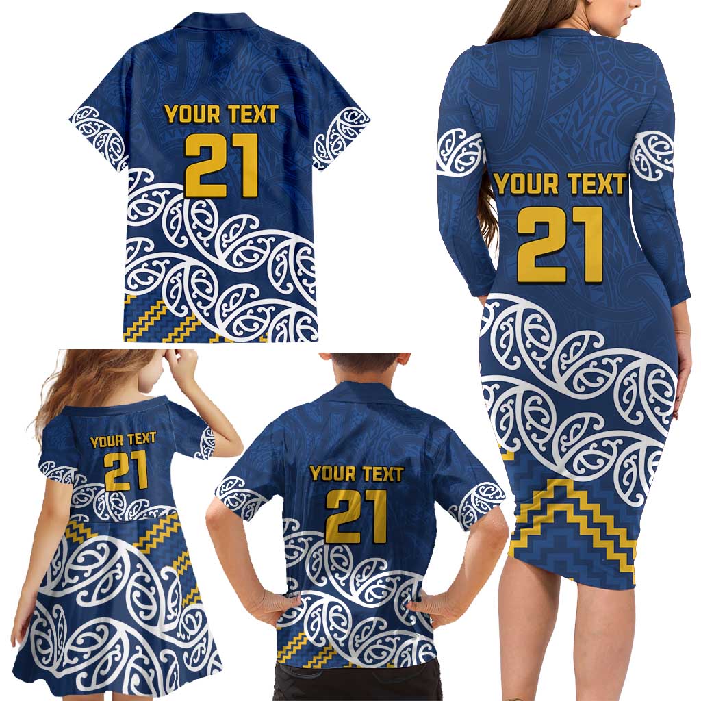New Zealand Rugby Pacific Custom Family Matching Long Sleeve Bodycon Dress and Hawaiian Shirt Kahupeka Maori Kowhaiwhai Pattern LT9 - Polynesian Pride