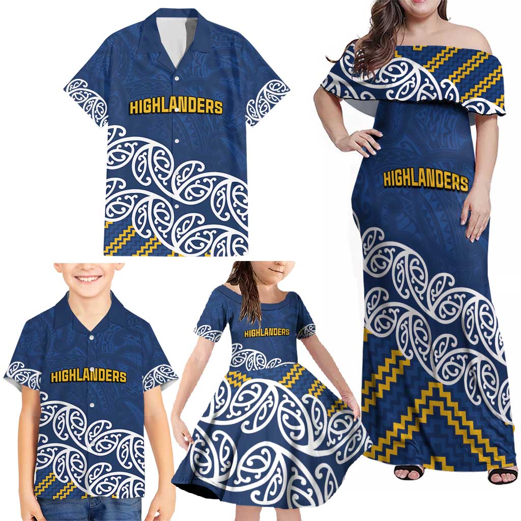 New Zealand Rugby Pacific Custom Family Matching Off Shoulder Maxi Dress and Hawaiian Shirt Kahupeka Maori Kowhaiwhai Pattern LT9 - Polynesian Pride