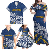 New Zealand Rugby Pacific Custom Family Matching Off Shoulder Maxi Dress and Hawaiian Shirt Kahupeka Maori Kowhaiwhai Pattern LT9 - Polynesian Pride