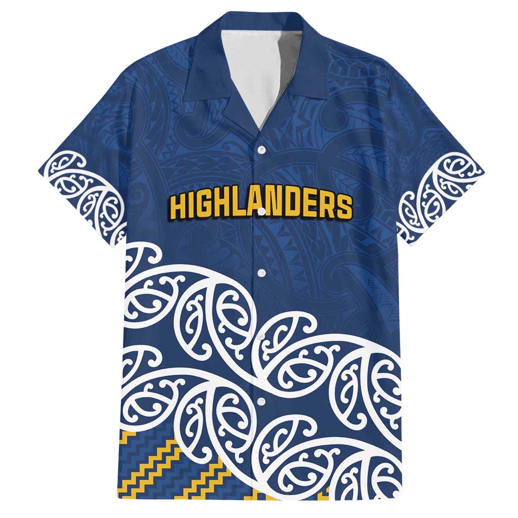 New Zealand Rugby Pacific Custom Family Matching Off Shoulder Maxi Dress and Hawaiian Shirt Kahupeka Maori Kowhaiwhai Pattern LT9 Dad's Shirt - Short Sleeve Blue - Polynesian Pride