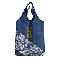 New Zealand Rugby Pacific Custom Grocery Bag Kahupeka Maori Kowhaiwhai Pattern