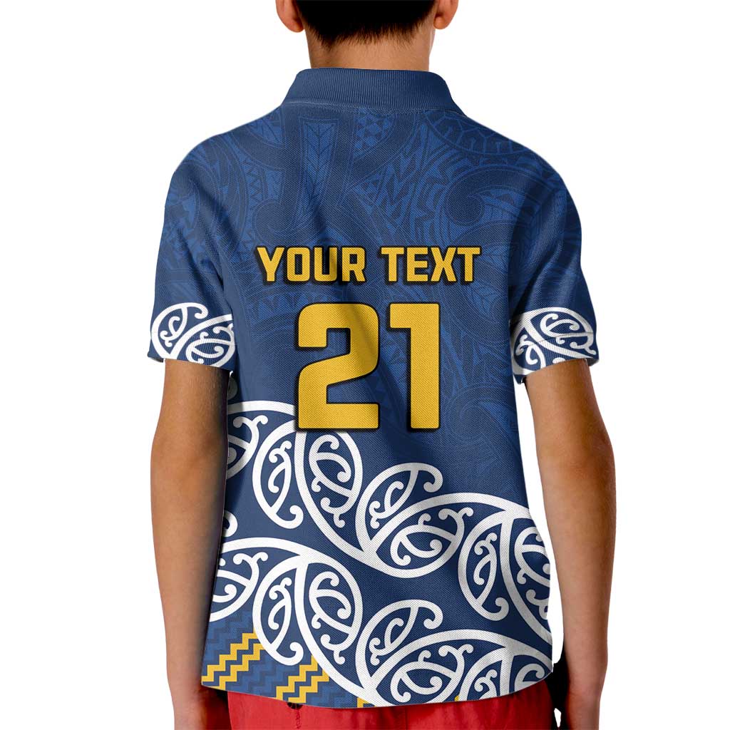New Zealand Rugby Pacific Custom Kid Polo Shirt Kahupeka Maori Kowhaiwhai Pattern