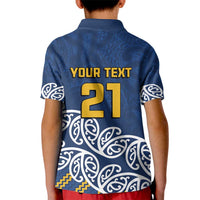 New Zealand Rugby Pacific Custom Kid Polo Shirt Kahupeka Maori Kowhaiwhai Pattern