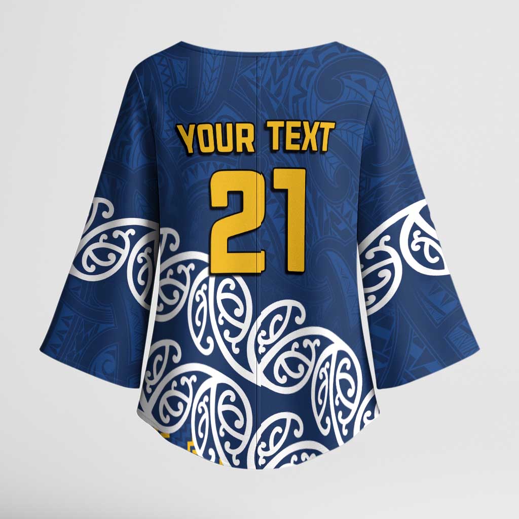 New Zealand Rugby Pacific Custom Kimono Sleeve Blouse Kahupeka Maori Kowhaiwhai Pattern - Polynesian Pride