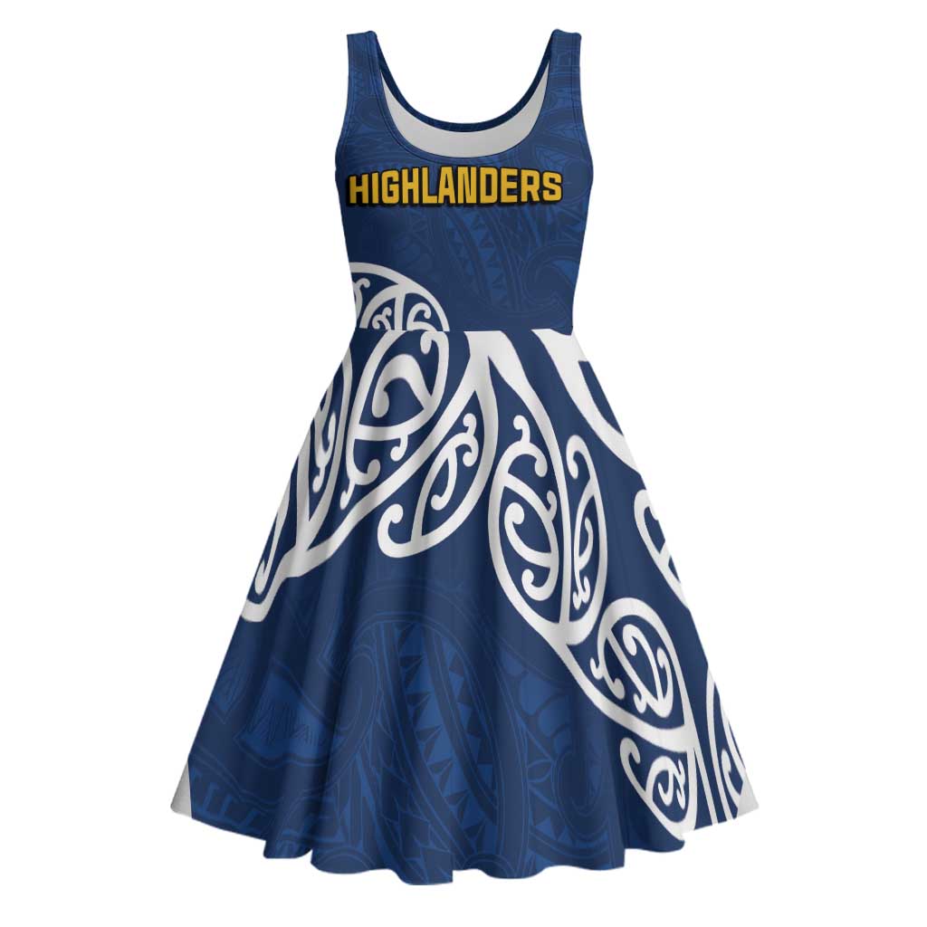 New Zealand Rugby Pacific Custom Midi Dress Kahupeka Maori Kowhaiwhai Pattern - Polynesian Pride