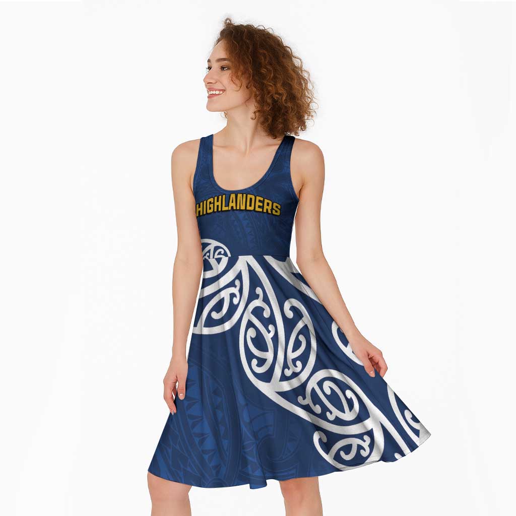 New Zealand Rugby Pacific Custom Midi Dress Kahupeka Maori Kowhaiwhai Pattern - Polynesian Pride