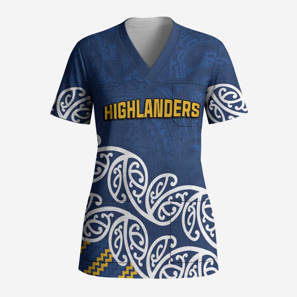 New Zealand Rugby Pacific Custom Scrub Top Kahupeka Maori Kowhaiwhai Pattern - Polynesian Pride