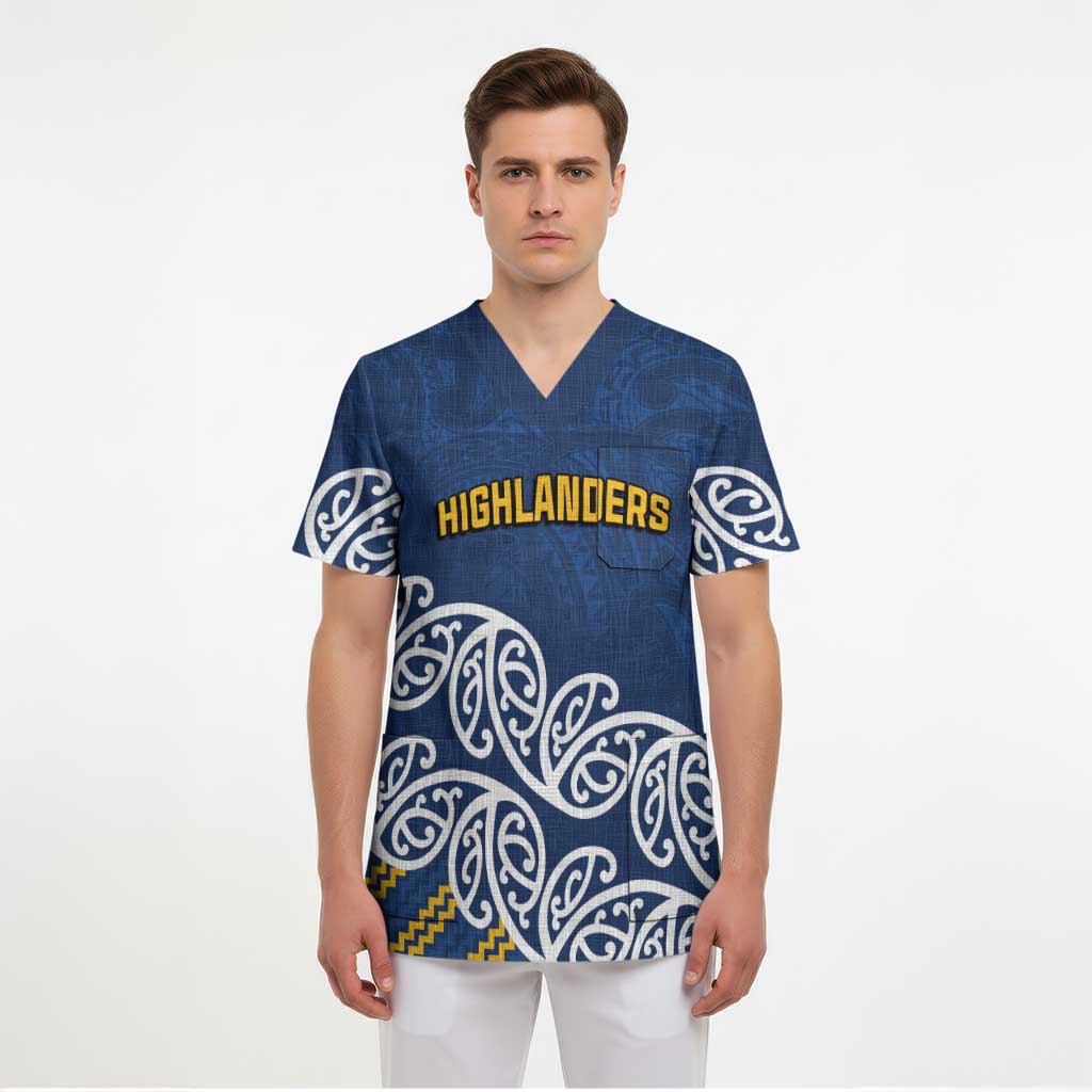 New Zealand Rugby Pacific Custom Scrub Top Kahupeka Maori Kowhaiwhai Pattern - Polynesian Pride