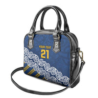 New Zealand Rugby Pacific Custom Shoulder Handbag Kahupeka Maori Kowhaiwhai Pattern