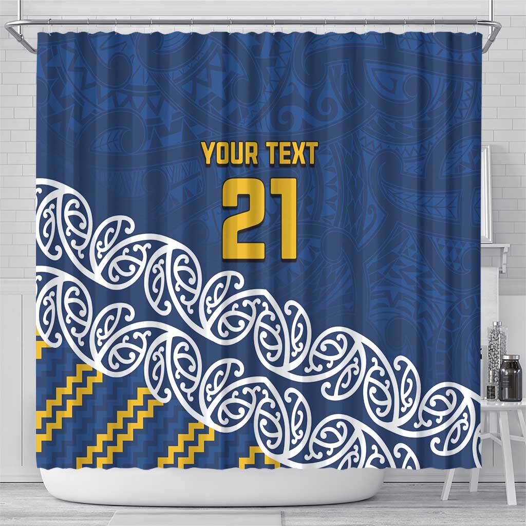 New Zealand Rugby Pacific Custom Shower Curtain Kahupeka Maori Kowhaiwhai Pattern
