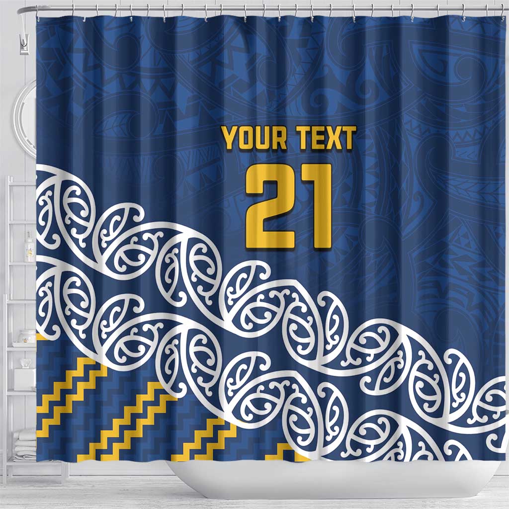 New Zealand Rugby Pacific Custom Shower Curtain Kahupeka Maori Kowhaiwhai Pattern