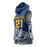 New Zealand Rugby Pacific Custom Sleeveless Hoodie Kahupeka Maori Kowhaiwhai Pattern - Polynesian Pride
