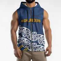 New Zealand Rugby Pacific Custom Sleeveless Zip Hoodie Kahupeka Maori Kowhaiwhai Pattern - Polynesian Pride