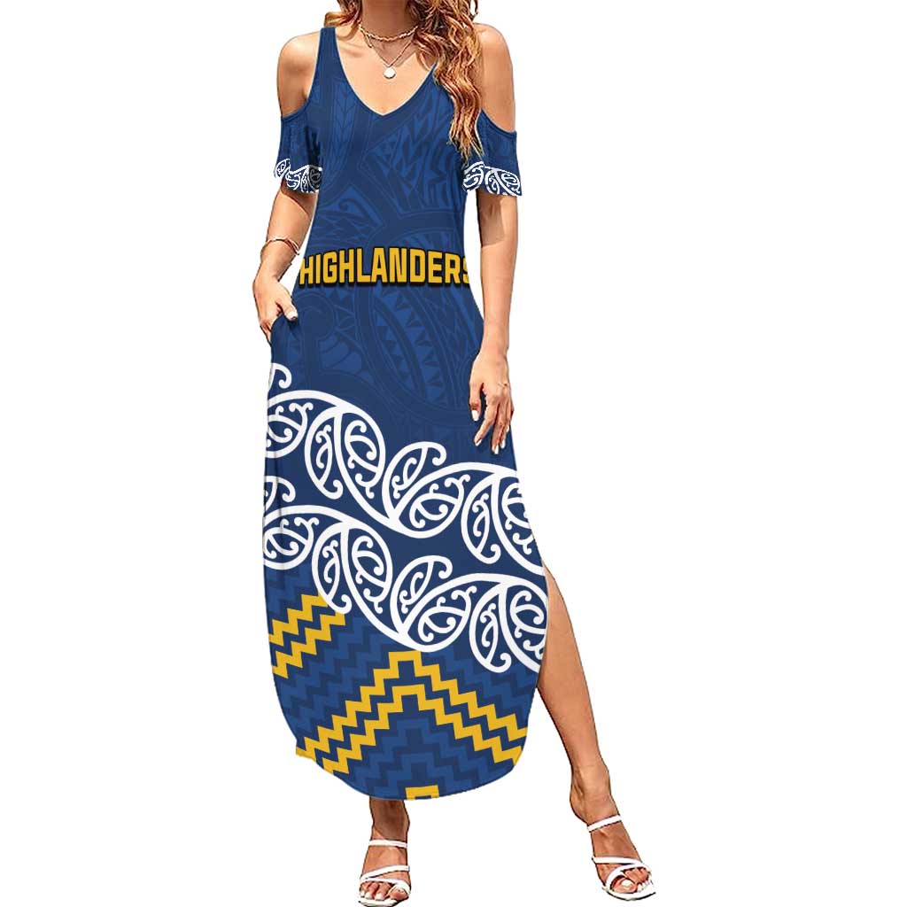 New Zealand Rugby Pacific Custom Summer Maxi Dress Kahupeka Maori Kowhaiwhai Pattern