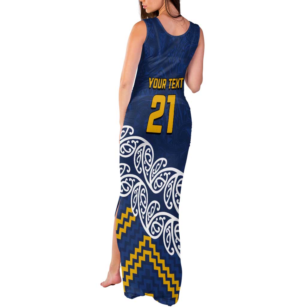 New Zealand Rugby Pacific Custom Tank Maxi Dress Kahupeka Maori Kowhaiwhai Pattern