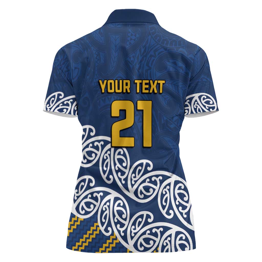 New Zealand Rugby Pacific Custom Women Polo Shirt Kahupeka Maori Kowhaiwhai Pattern