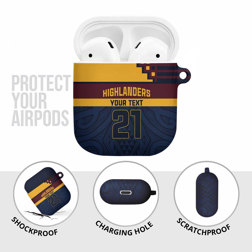 New Zealand Rugby Pacific Custom AirPods Case Kahupeka Retro 2025 Taniko Motif - Polynesian Pride