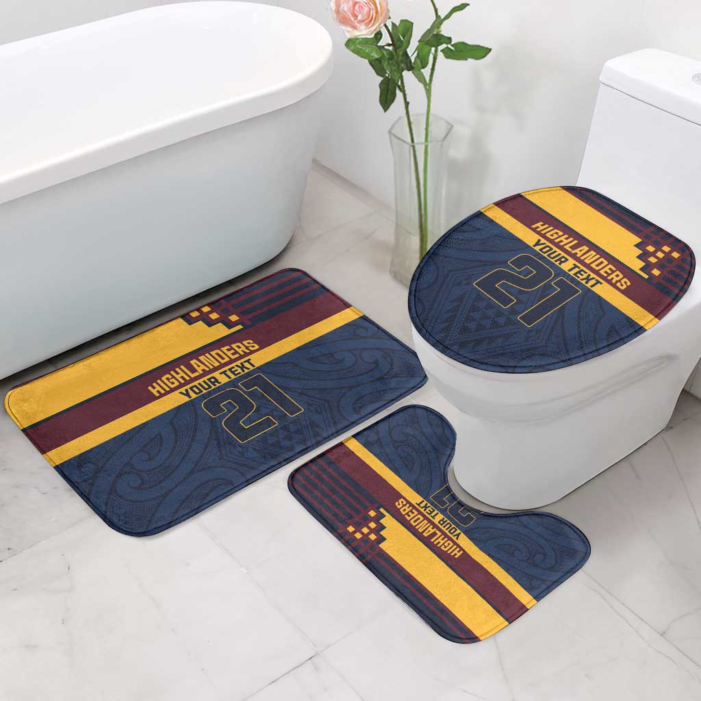 New Zealand Rugby Pacific Custom Bathroom Set Kahupeka Retro 2025 Taniko Motif - Polynesian Pride