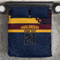 New Zealand Rugby Pacific Custom Bedding Set Kahupeka Retro 2025 Taniko Motif