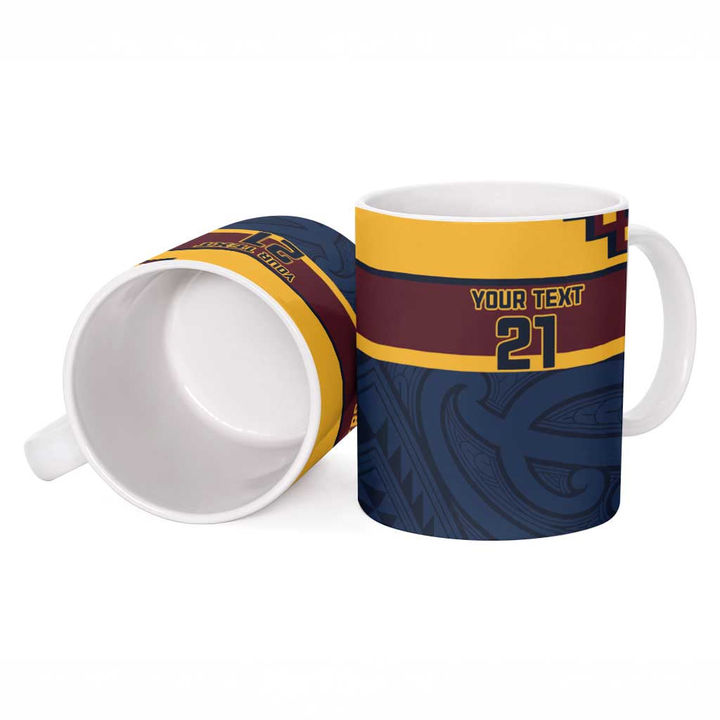 New Zealand Rugby Pacific Custom Ceramic Mug Kahupeka Retro 2025 Taniko Motif - Polynesian Pride