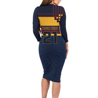 New Zealand Rugby Pacific Custom Family Matching Long Sleeve Bodycon Dress and Hawaiian Shirt Kahupeka Retro 2025 Taniko Motif LT9 - Polynesian Pride