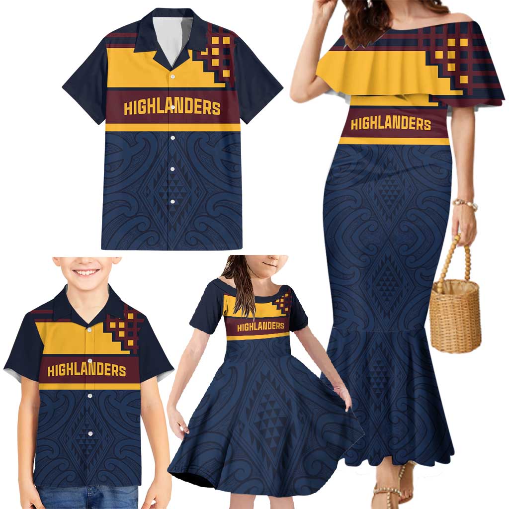 New Zealand Rugby Pacific Custom Family Matching Mermaid Dress and Hawaiian Shirt Kahupeka Retro 2025 Taniko Motif LT9 - Polynesian Pride
