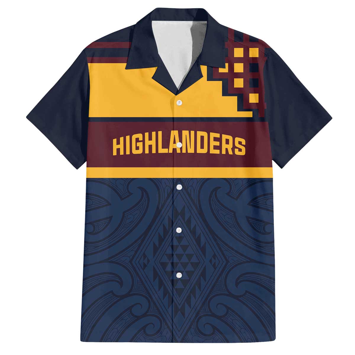 New Zealand Rugby Pacific Custom Family Matching Off The Shoulder Long Sleeve Dress and Hawaiian Shirt Kahupeka Retro 2025 Taniko Motif LT9 Dad's Shirt - Short Sleeve Blue - Polynesian Pride