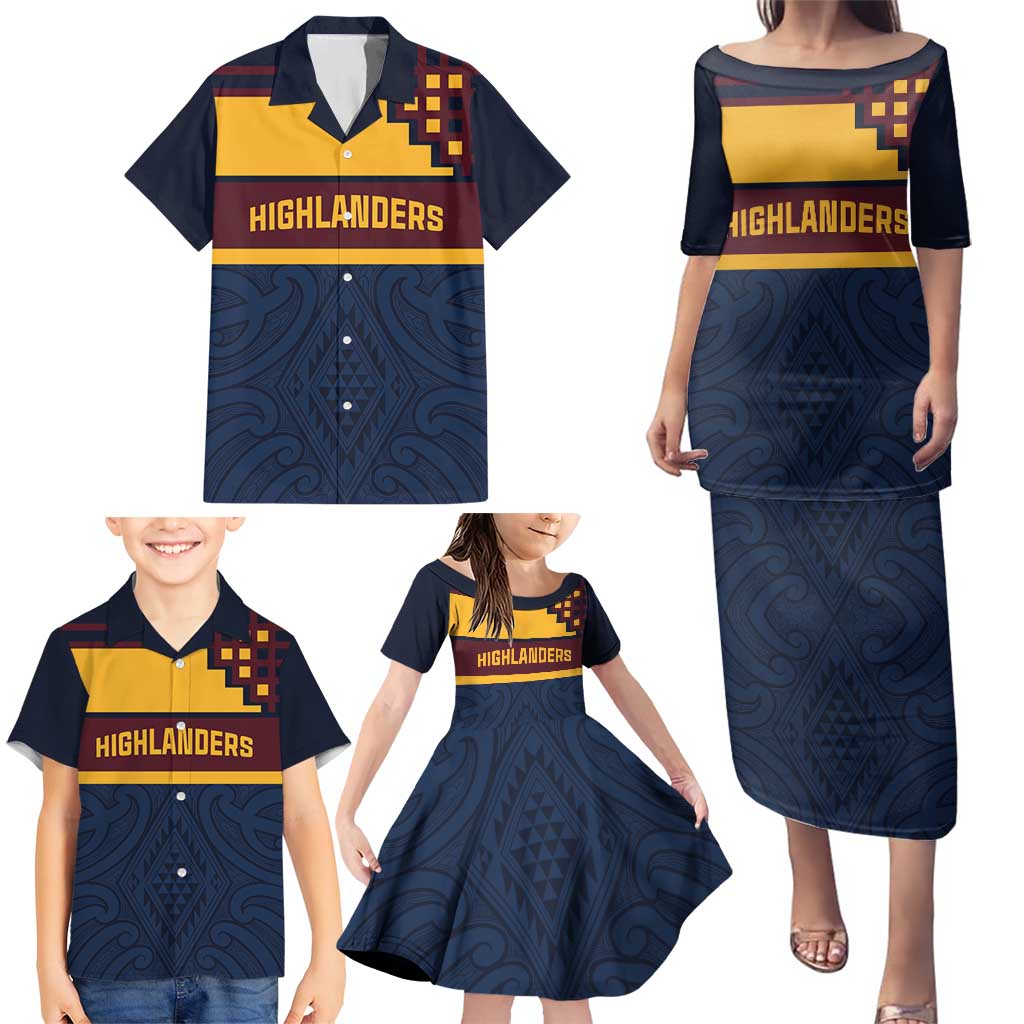 New Zealand Rugby Pacific Custom Family Matching Puletasi and Hawaiian Shirt Kahupeka Retro 2025 Taniko Motif LT9 - Polynesian Pride