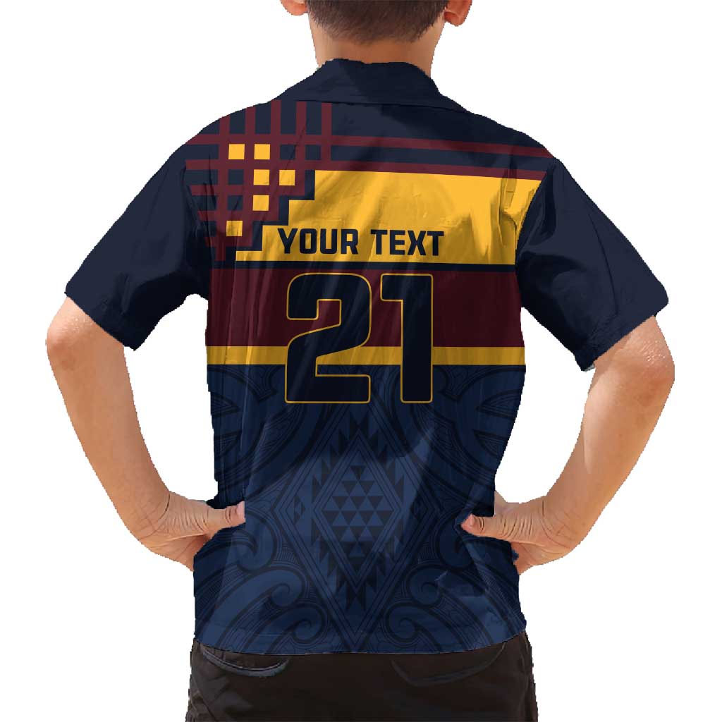 New Zealand Rugby Pacific Custom Family Matching Summer Maxi Dress and Hawaiian Shirt Kahupeka Retro 2025 Taniko Motif