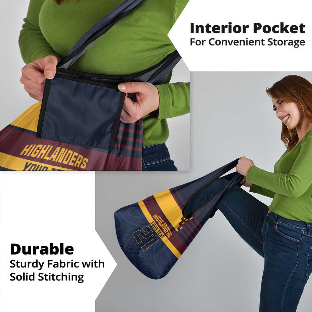 New Zealand Rugby Pacific Custom Grocery Bag Kahupeka Retro 2025 Taniko Motif