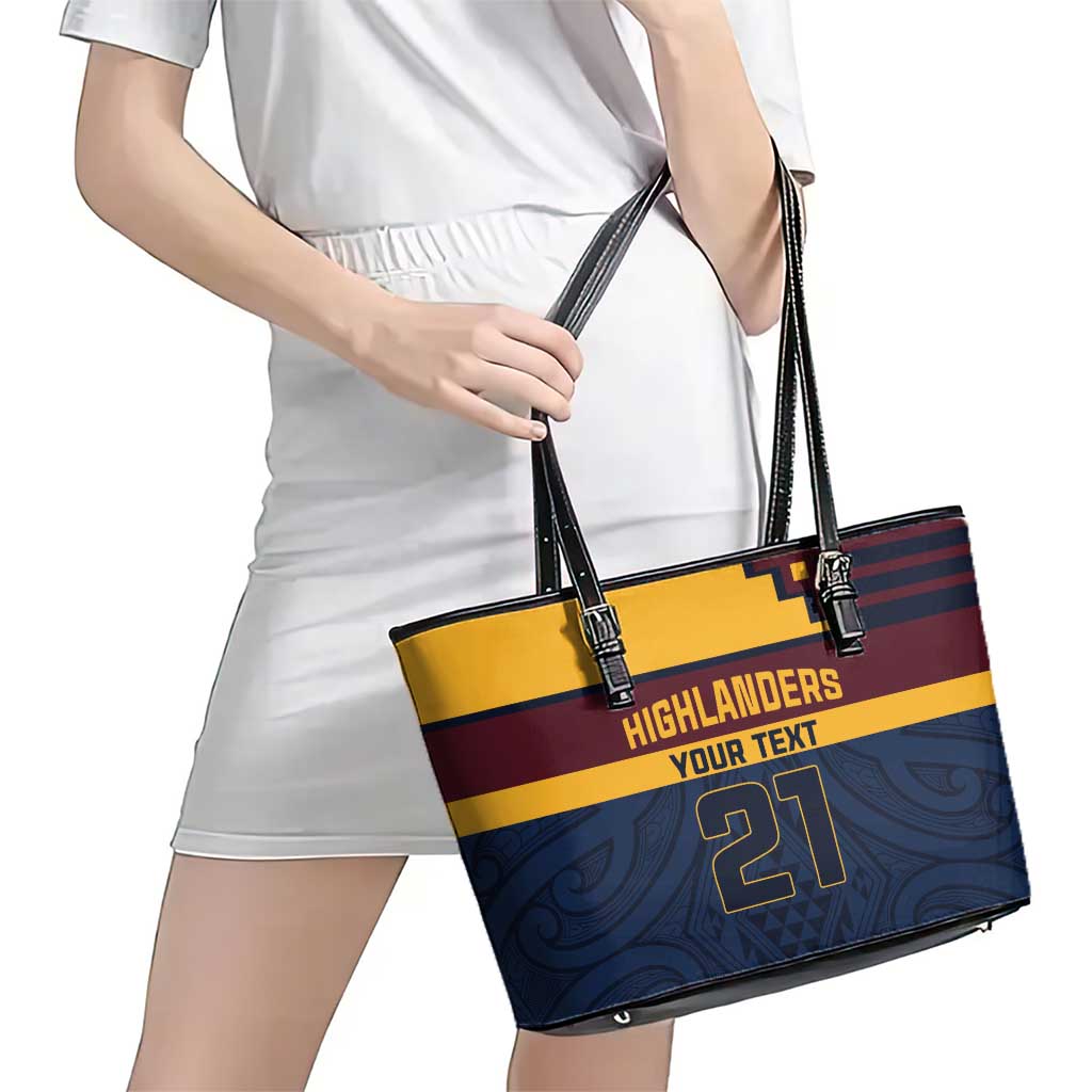 New Zealand Rugby Pacific Custom Leather Tote Bag Kahupeka Retro 2025 Taniko Motif